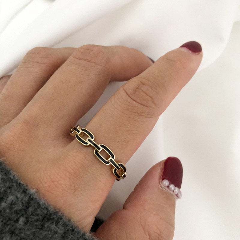 Ring Female Fashion Personality Index Finger Ring Tide Cold Wind Fashion Plain Ring