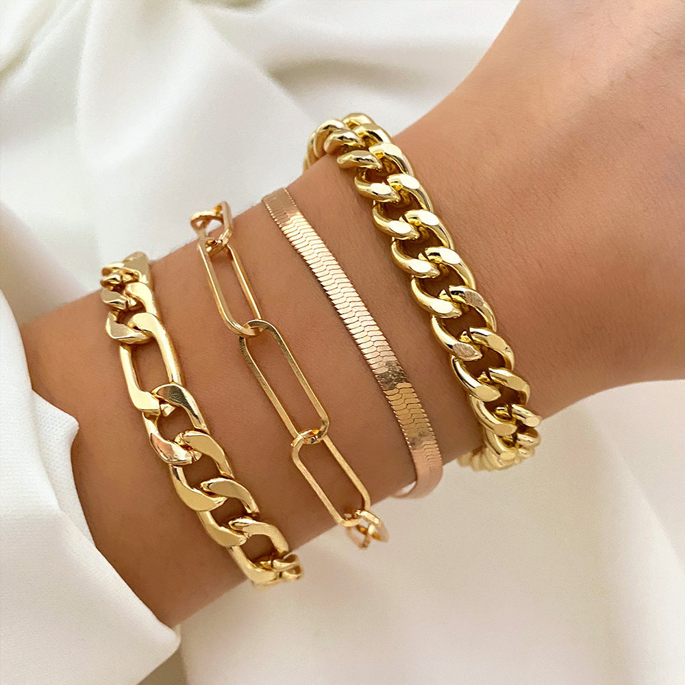 Multi-style Love Pearl Chain Bracelet Suit Women's All-match (Set of 3 to 5 Pcs)