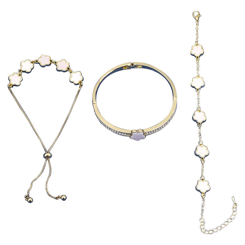Lucky Five Petal Flower Brace Lace Bracelet Three-piece (Set of 3 Pcs)