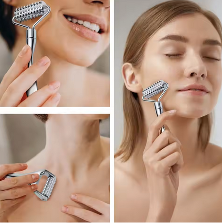 Zinc Alloy Micro Needle Roller Massage Face Slimming Device