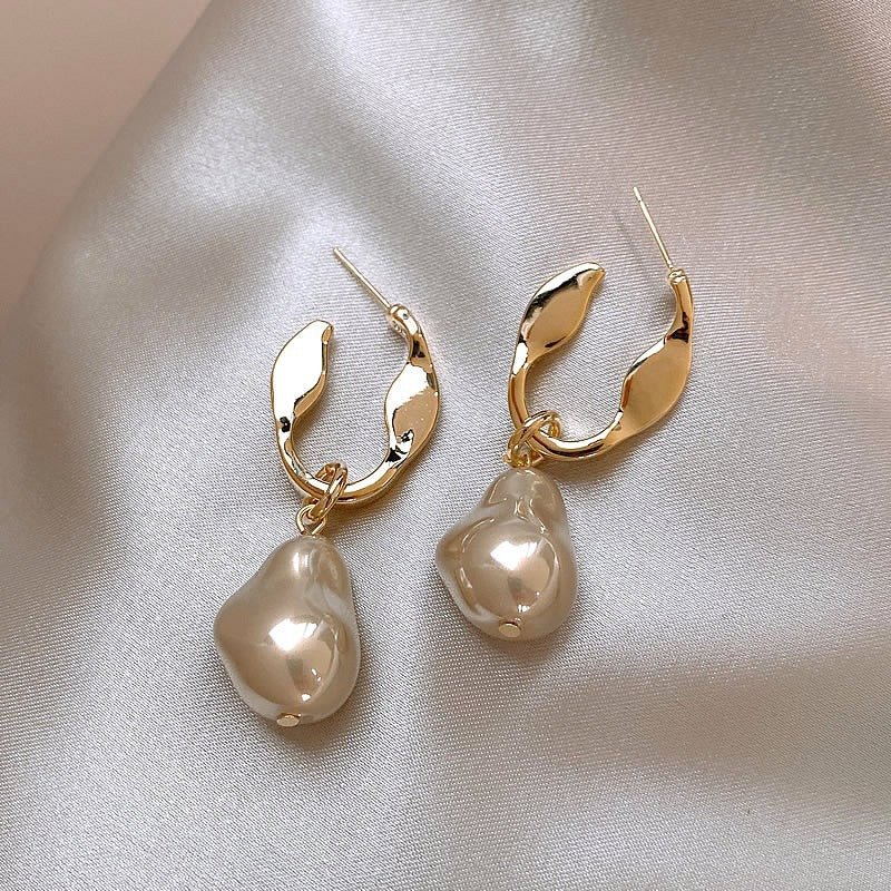 Irregular Baroque Artificial Pearl Earrings Ear Studs Earrings