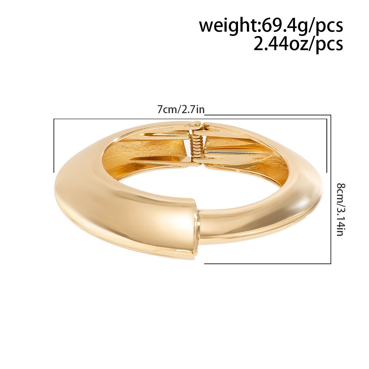 Fashion Trend Metal Glossy Surface Water Drop Hug Bracelet