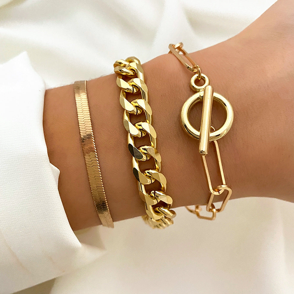 Multi-style Love Pearl Chain Bracelet Suit Women's All-match (Set of 3 to 5 Pcs)