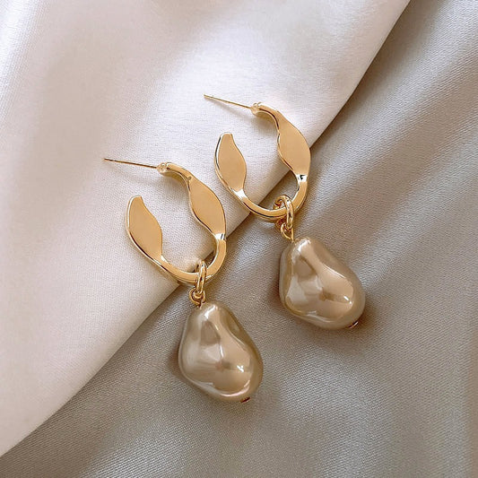 Irregular Baroque Artificial Pearl Earrings Ear Studs Earrings