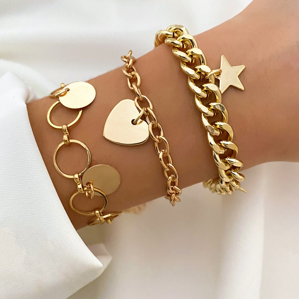 Multi-style Love Pearl Chain Bracelet Suit Women's All-match (Set of 3 to 5 Pcs)